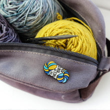 Hard Enamel Maker Pin: Too Nice to Knit With