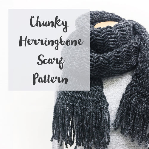 Chunky Herringbone Scarf Knitting Pattern