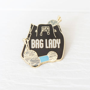 Pin on bag lady