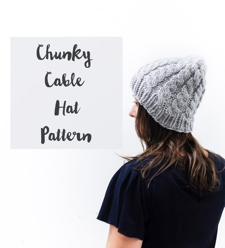 Chunky Cable Hat Knitting Pattern