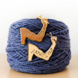Hard Enamel maker Pin: Knit It Out (version 1)