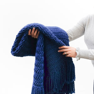 Chunky Herringbone Blanket Knitting Pattern