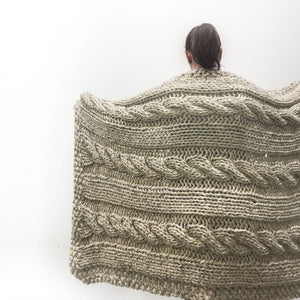 Chunky Cable Blanket Knitting Pattern