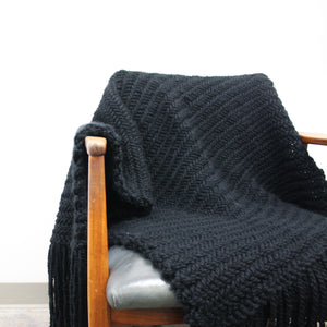 Chunky Herringbone Blanket Knitting Pattern