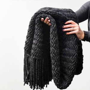 Chunky Herringbone Blanket Knitting Pattern