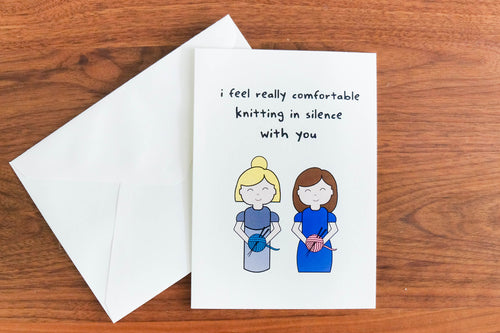 Digital Download: Silent Knitting Fiber Friend Card